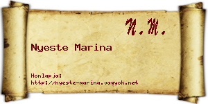 Nyeste Marina névjegykártya
